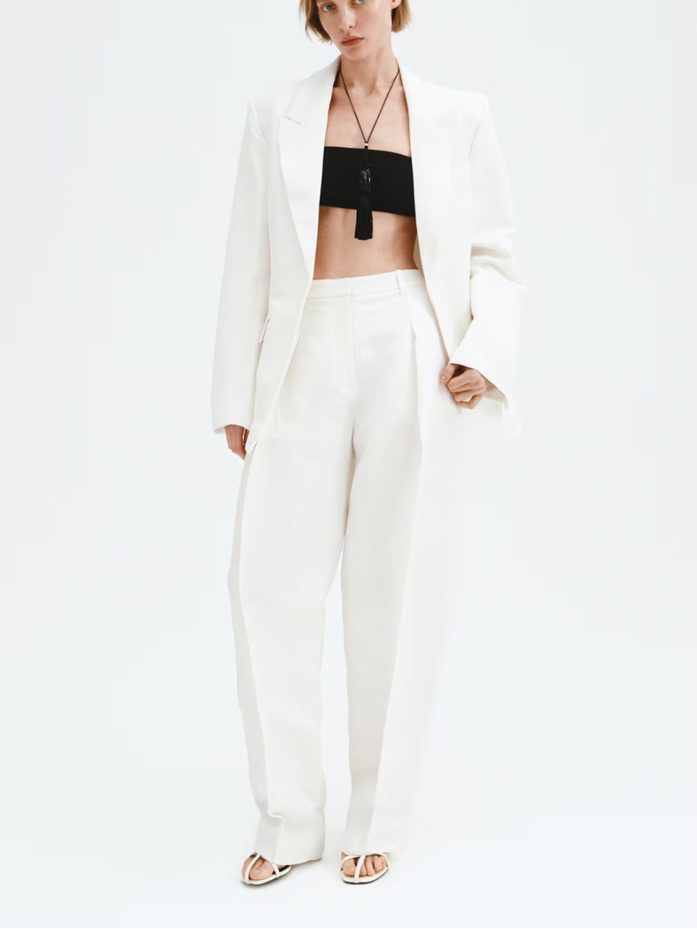 H&M Edition Linen-blend Ecru White Pants 6